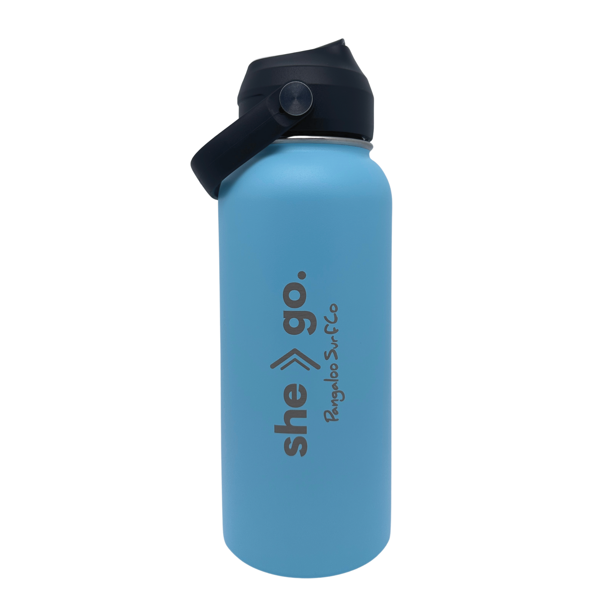 32 Ounce Insulated Water Bottle - she go. (Light Blue) – Pangaloo Surf Co