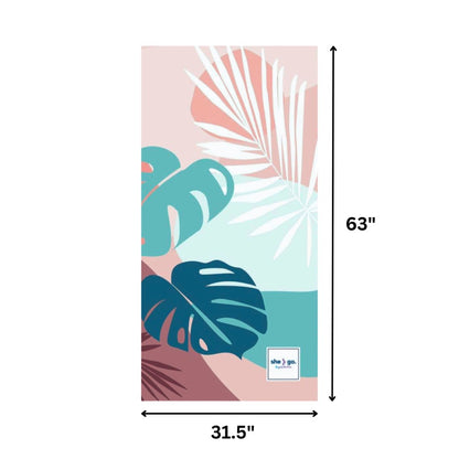 she-go. Collection Microfiber Beach Towel with Included Splash-Proof Neoprene Bag - Sand Free - Packable