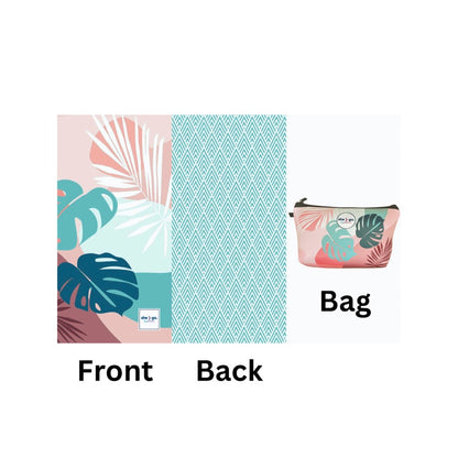 she-go. Collection Microfiber Beach Towel with Included Splash-Proof Neoprene Bag - Sand Free - Packable