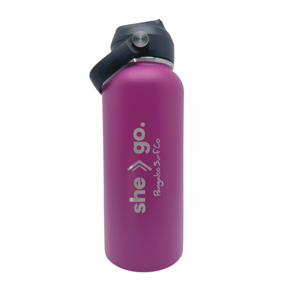 32 Ounce Insulated Water Bottle - she go. (Magenta)