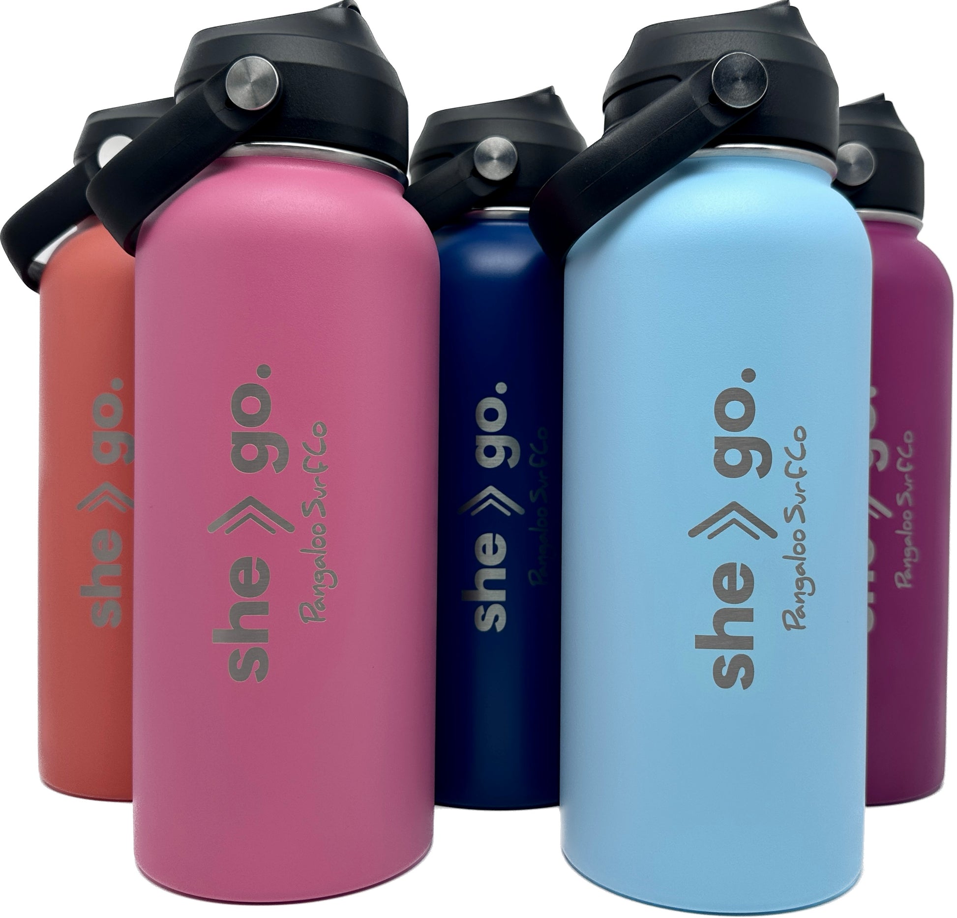 32 Ounce Insulated Water Bottle - she go. (Light Blue) – Pangaloo Surf Co