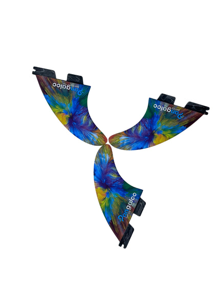 Thruster Surf Fins - Size Small - FCSII Fin Box (Multicolor Chromatic)