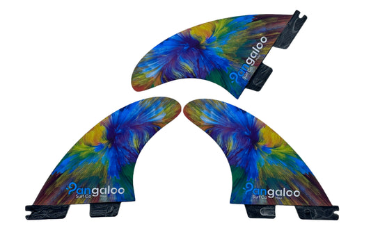 Thruster Surf Fins - Size Small - FCSII Fin Box (Multicolor Chromatic)